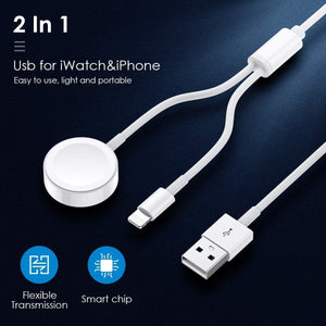 2 in 1 Apple Watch Charger & iPhone Charging Cable