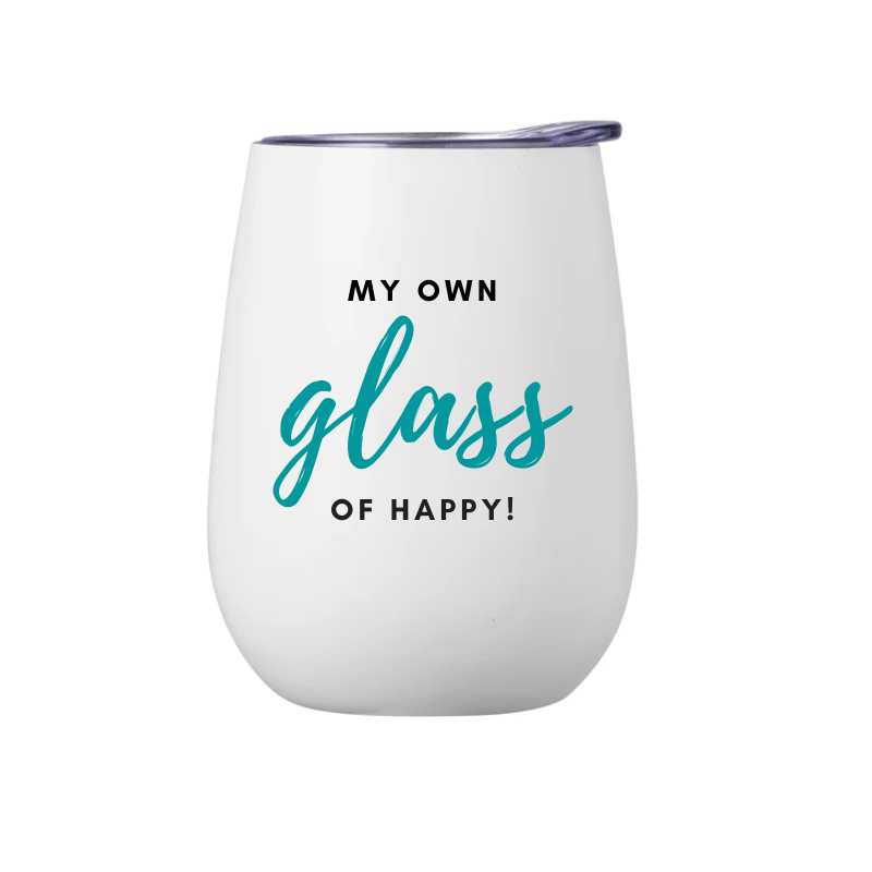 Wine Tumbler Glass of Happy
