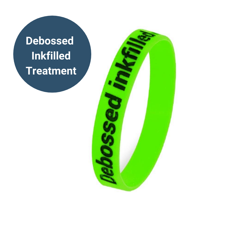 Silicone Wrist Bands - Debossed Inkfillable