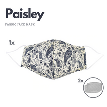 Load image into Gallery viewer, Simpli Paisley Cotton Printed Mask Reusable
