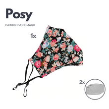 Load image into Gallery viewer, Simpli Posy Cotton Printed Mask Reusable
