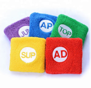 Sweat Wrist Bands with Embroidered Logo