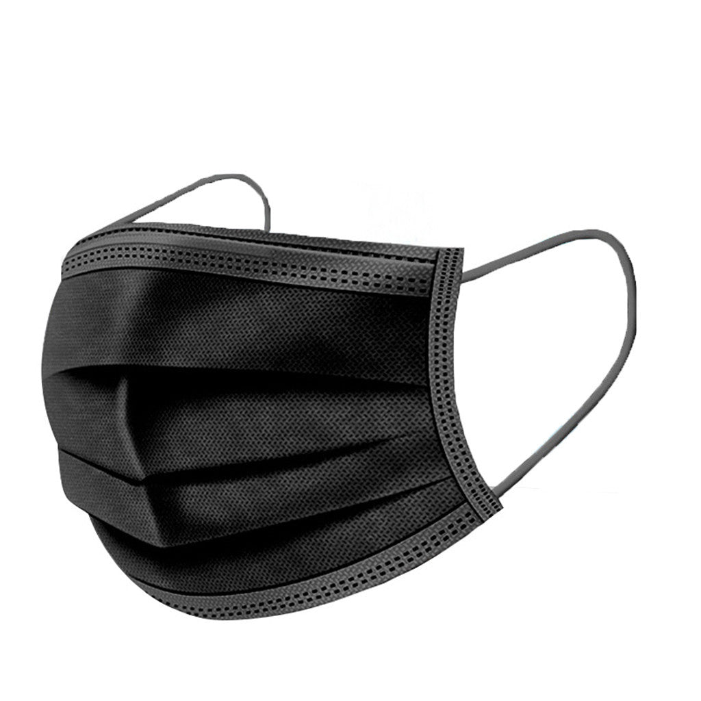 Black Disposable 3-Ply Face Masks