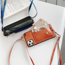 Load image into Gallery viewer, Leather Phone Case with Pocket &amp; Lanyard
