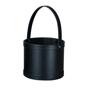 Cylindrical Leather Bucket