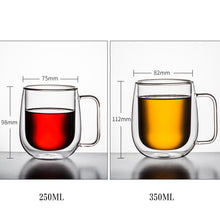 Load image into Gallery viewer, Insulated Coffee Cups Set Double Wall Tumbler Glass
