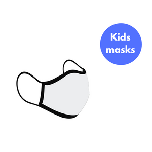 Kids Face Masks Black Edging - FROM $3.10 each