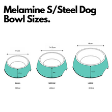 Load image into Gallery viewer, TDM Dog Bowl Melamine and Stainless Steel
