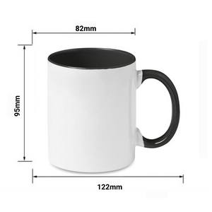 11oz Mugs with Black Handle & Inner - FROM $2.30 each