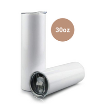 Load image into Gallery viewer, 30oz Skinny Tumbler White - FROM $16.96 each
