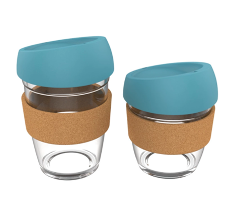 Reusable Glass Coffee Cup with Silicone Lid