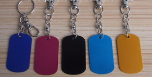 Coloured Engraved Metal Keychain