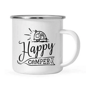 Happy Camper Enamel Cups