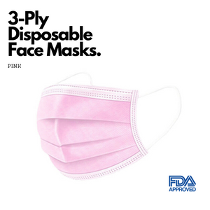 Simpli 3-Ply Face Masks - Pink 10 Pack