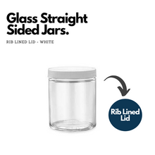 Load image into Gallery viewer, Glass Straight Sided Jars with Rib Lined Lid
