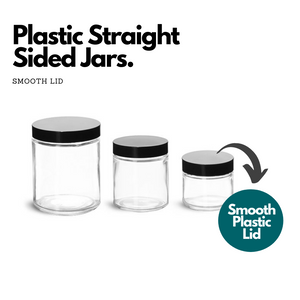 Plastic Straight Sided Jars with Smooth Lid