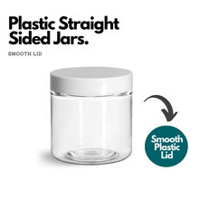 Load image into Gallery viewer, Plastic Straight Sided Jars with Smooth Lid
