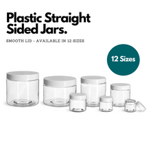 Load image into Gallery viewer, Plastic Straight Sided Jars with Smooth Lid
