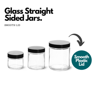 Glass Straight Sided Jars with Smooth Lid