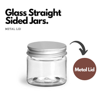 Load image into Gallery viewer, Glass Straight Sided Jars with Metal Lid
