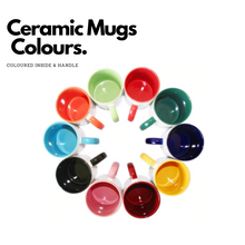 Load image into Gallery viewer, Blank Ceramic Mugs with Coloured Inside &amp; Handle
