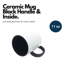 Load image into Gallery viewer, Ceramic Mugs with Black Inside &amp; Handle
