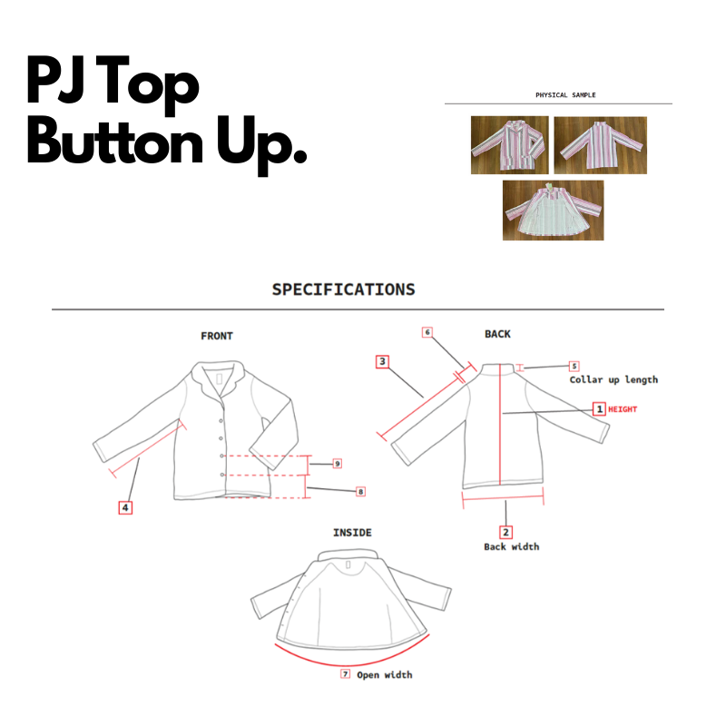TDM PJ Button Up Top