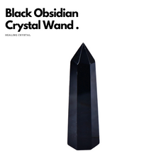 Load image into Gallery viewer, Simpli Black Obsidian Crystal Wand
