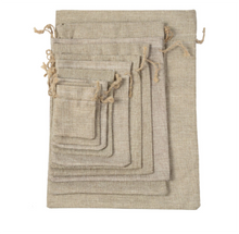 Load image into Gallery viewer, Natural Jute Linen Pouches
