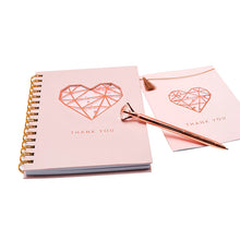 Load image into Gallery viewer, Rose Gold Foil Notebook and Pen Gift Set

