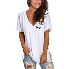 Load image into Gallery viewer, V Neck Loose Cotton Tee
