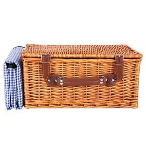 Wicker Willow Picnic Basket Set for 4